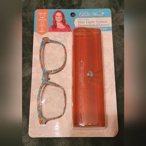 Vintage Floral Blue Light Screen Protection Glasses w/a case.